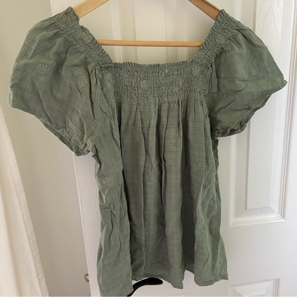 Madewell Square-Neck Smocked Top in Dotted Vines - Picture 7 of 7